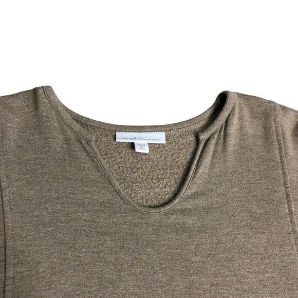Pure J Jill Sweater Women Petite M Brown Tranquility Fleece Pullover Comfort - Picture 4 of 14